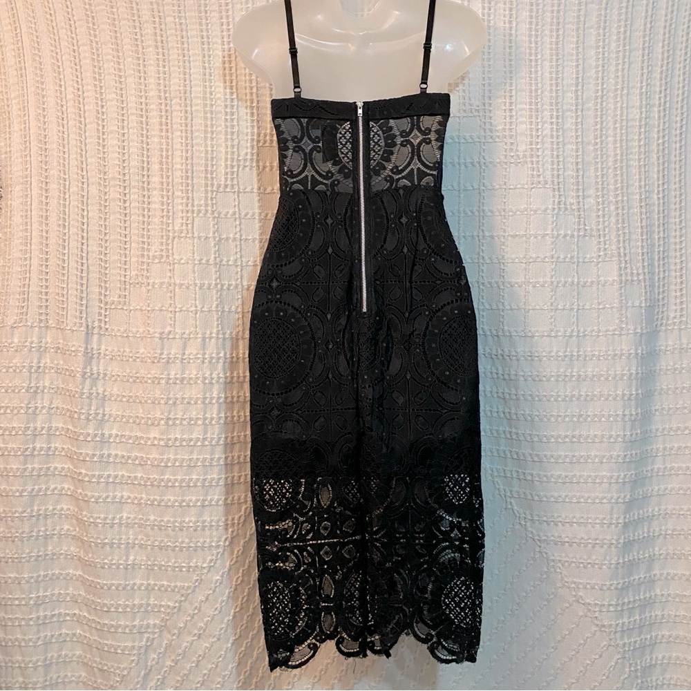Black Lace Midi Dress, Size Small - Picture 5 of 7